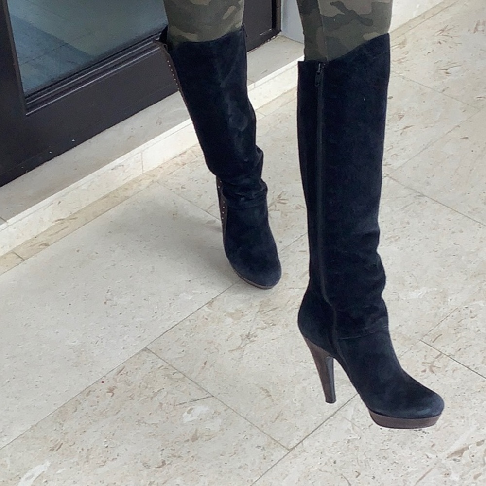 Italian velvet boots navy - Picture 8 of 8